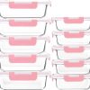 [10-Pack] Glass Meal Prep Containers with Lids, MCIRCO Food Storage Containers with Snap Locking Lids, Airtight Lunch Containers, Microwave, Oven, Freezer and Dishwasher