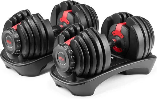 [250th Anniv. Sale]Bowflex SelectTech 552 Adjustable Dumbbells Pair, 5-52.5 lbs, Space-Saving Home Gym Equipment